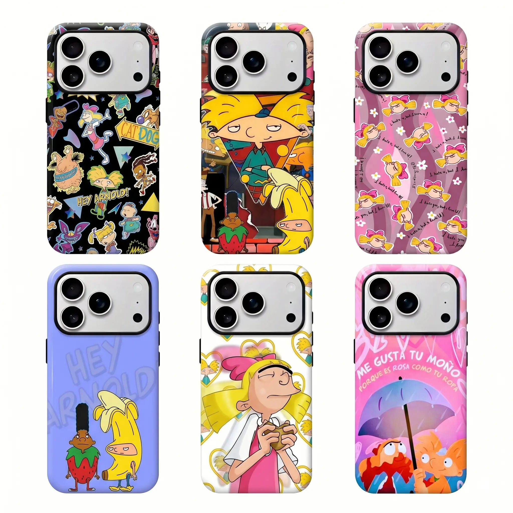 Y-Hey Arnold! Phone Case | Arnold & Helga Retro 90s Cartoon Aesthetic,Having good protective properties,for iPhone 16 15 14 13 12 11 17Pro Max,for Samsung S25 S24 S23 S22 Ultra,Protective Cover