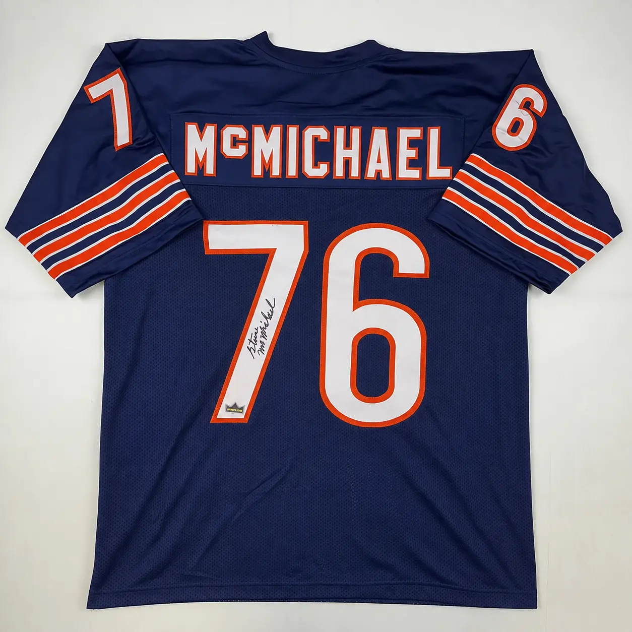 Autographed Football Jersey Number Chicago #76 McMichael Vintage Style Sports Fan Replica Shirt