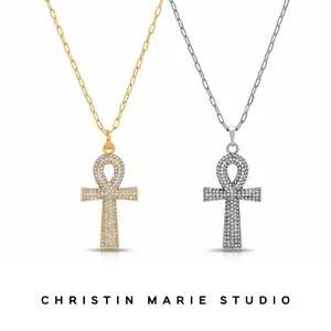 Ankh Necklace (w/CZ)