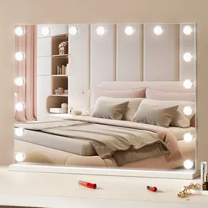 fathersdaygift  VEVOR Hollywood Vanity Mirror With Lights, Dimmable Bulbs 3 Color Lighting Modes, Makeup Mirror w/ Detachable 5X Magnification, USB Port, Type C, Smart Touch Control, Desktop Wall-mount( 31.5x23.6in, White)