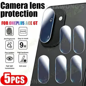 KAYKWONG'S For OnePlus ACE 6T Tempered Glass Lens Protector Film, 5-Pack, Scratch-Resistant, Seamless Fit, Durable Glass, Smartphone User Friendly
