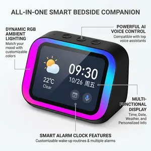 Hi-Fi Stereo Smart Speaker, Complete Functions of Bullet Screen, Lyrics, Weather, Alarm Clock, AI Voice, Custom Wallpaper and Phone Call        5 ？ ？