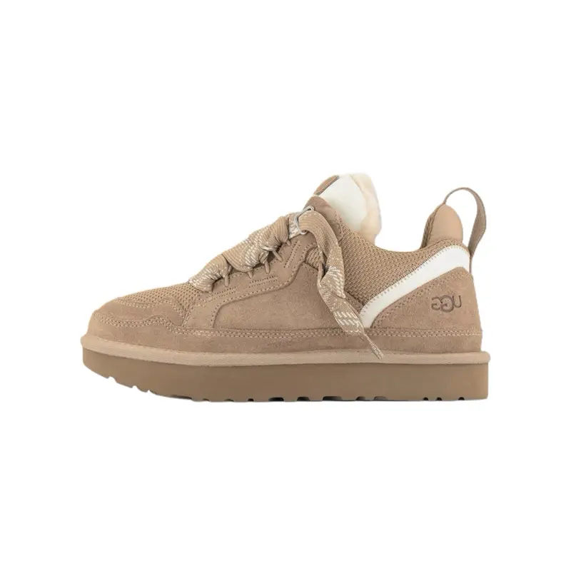 UGG Lowmel Sand Women’s Casual Sneakers - Lightweight, Trendy, Comfortable Sports Shoes for Fall Winter Walking, Closed-Toe Footwear, Sneaker, Plush, Low Top, Runner