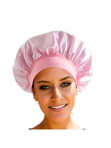 Large Size Silk Hair Bath Cap, Waterproof Breathable Shower Hat, Women's Anti-Tangle Hair Cover, Wide Elastic Design, Home Salon Care, Shower Caps