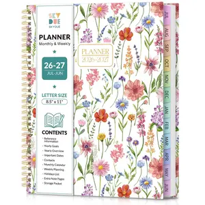 SKYDUE Monthly and Weekly Academic Planner, July 2026-June 2027, 8.5"x11", Agenda Calendar with Colorful Tabs and Storage Pocket, Ideal for School Office Supplies