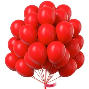 PartyWoo Red Balloons 100 pcs 10 Inch Matte Red Latex Helium Balloons for Graduation Wedding Independence Day Valentine's Day Memorial Day Christmas Engagement Birthday Party Decorations Red-Y57
