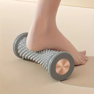 1 piece of gray plantar fascia wheel, foot massager, yoga muscle relaxation roller, arch training fitness exercise, durable plastic home muscle relaxer for massage, portable massager