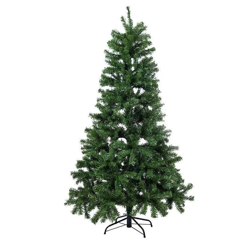 Perfect Holiday Evergreen PVC Christmas Tree Classic Artificial Pine Holiday Décor with Metal Stand 6FT