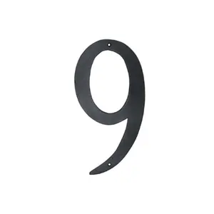 212 MAIN 4 In. Modern Font Hand-Mounted Individual Aluminium Metal House Number 9, Outdoor Home Improvement Building Supplies Decor Sign