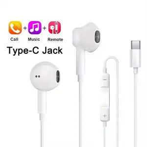 High-Quality Wired Headphones Type-C Interface, HD Sound Quality, Line Control Call, Compatible with Huawei/apple Series