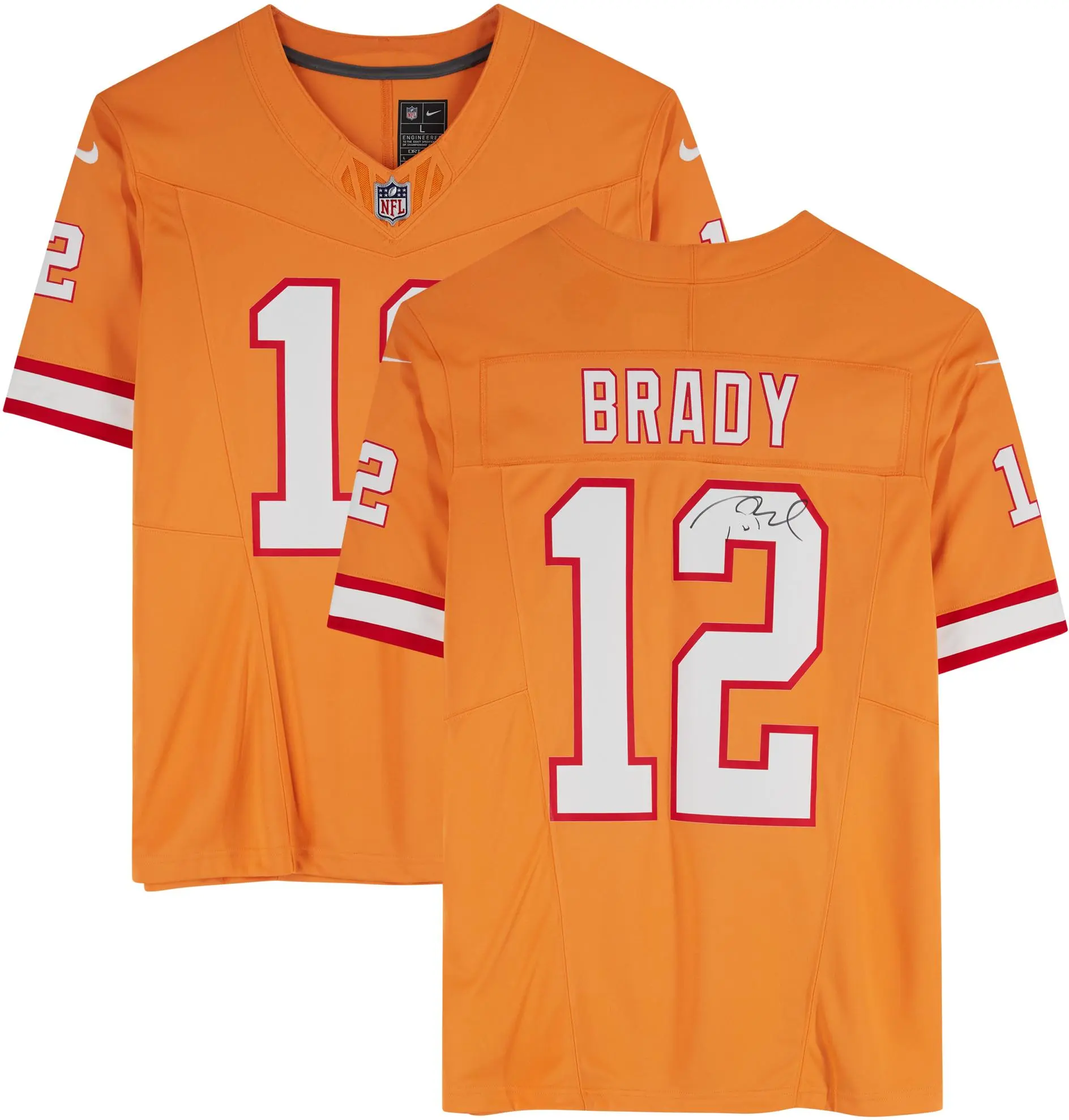 Tom Brady Tampa Bay Buccaneers Autographed Nike Vapor F.U.S.E Limited Orange Jersey - Fanatics Authentic Certified
