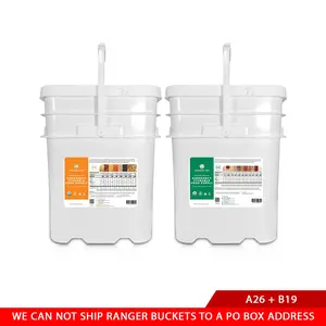 (536 Servings) Ranger Bucket Set - Organic Emergency Storable Food Supply (A26 + B19)