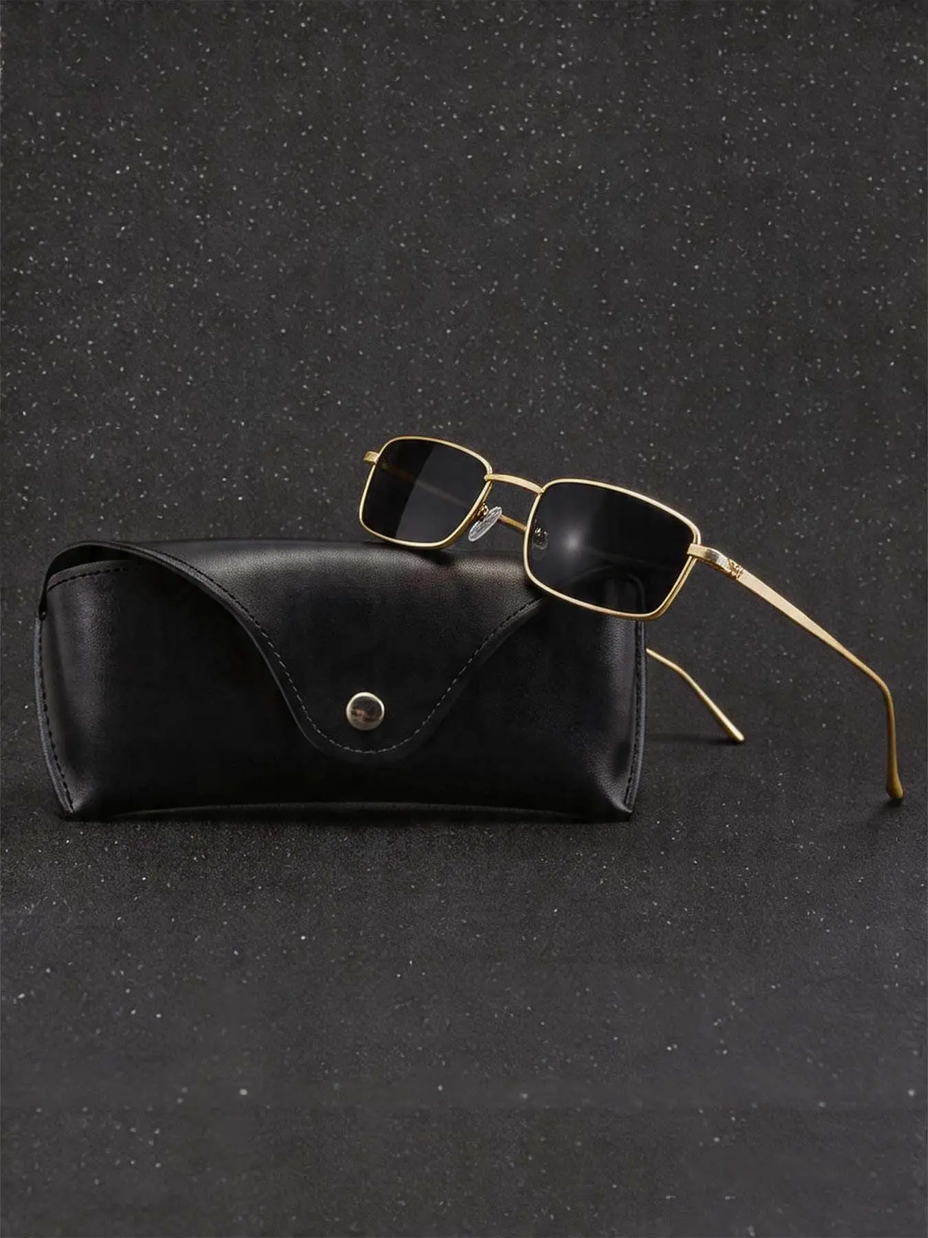 Small Rectangle Sunglasses，summer sunnies, Trendy Streetwear Sunglasses | Retro Y2K & Minimalist Style | UV400 Protection, UV Blocking Sunglasses, Thin Metal Frame, Black Lens | Ideal for Women and man, Daily Streetwear & Vacation