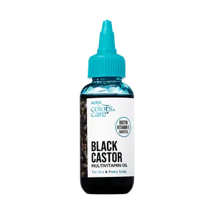 Kiss Colors & Care Multivitamin Oil - Black Castor | For Dry & Flaky Scalp, Hair & Body, Beauty Products, 2.5 oz
