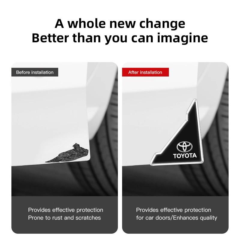 4Pcs Car Door Silicone Buffer Stickers Anticollision Anti Scratch For Toyota 86 Mirai Supra Prado Alphard Crown Vellfire Sequoia Venza Avalon Prius Camry Yaris RAV4 Highlander Sienna Reiz Auris Harrier Fortuner CHR Sticker For Cars