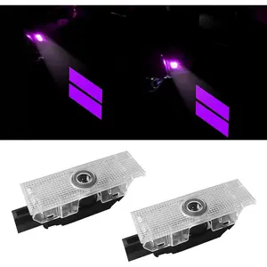 YOSRTER 2PCS Door Lights for Dodge Challenger Accessories LED Ghost Shadow Welcome Puddle Projection Lamps for Dodge Challenger Interior Accessories(Purple Double Stripe)