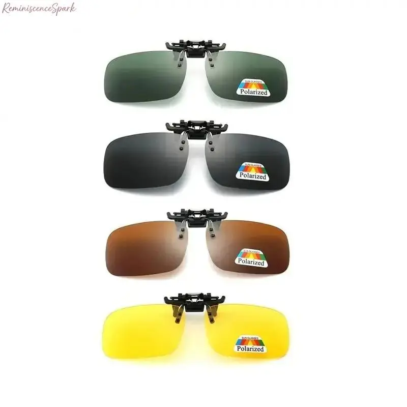 Unisex Adults' 4-Pack Lightweight Clip-On Design Polarised Lens Sports Sunglasses, Multi-Gray Tint, UV380 Defense, Anti-Glare, Night Vision Support, Easy Attach-Detach, Glasses Compatible Sports Eyewear, Ideal for Driving, Fishing