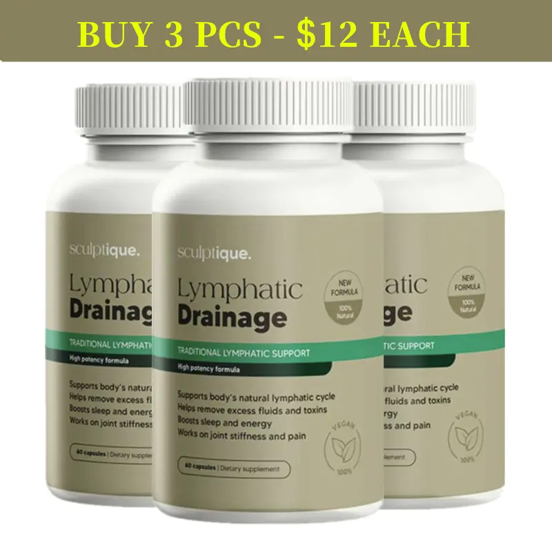 Sculptique Lymphatic Drainage Capsules - Supports Body's Natural Lymphatic Cycle Helps Remove Excess Fluids and Toxins - Antioxidant & Detox Binder Supplement - Supports Natural Lymphatic Cycle