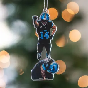 Amon-Ra St. Brown & Jahmyr Gibbs - Victory Stack Celebration - Detroit Football Christmas Ornament - Michigan Football Gift for Detroit Fans