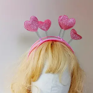 3-piece shiny heart-shaped headband-cute sequined hairband for Valentine's Day, Birthday and New Year celebrations-perfect for marriage proposal and anniversary.