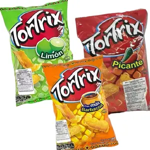 Tortrix 3 Flavor Mix Chips: 1 Picante, 1 Limón, 1 Barbacoa 150gr - Crunchy Corn Tortilla Snack with BBQ & Lime Flavors