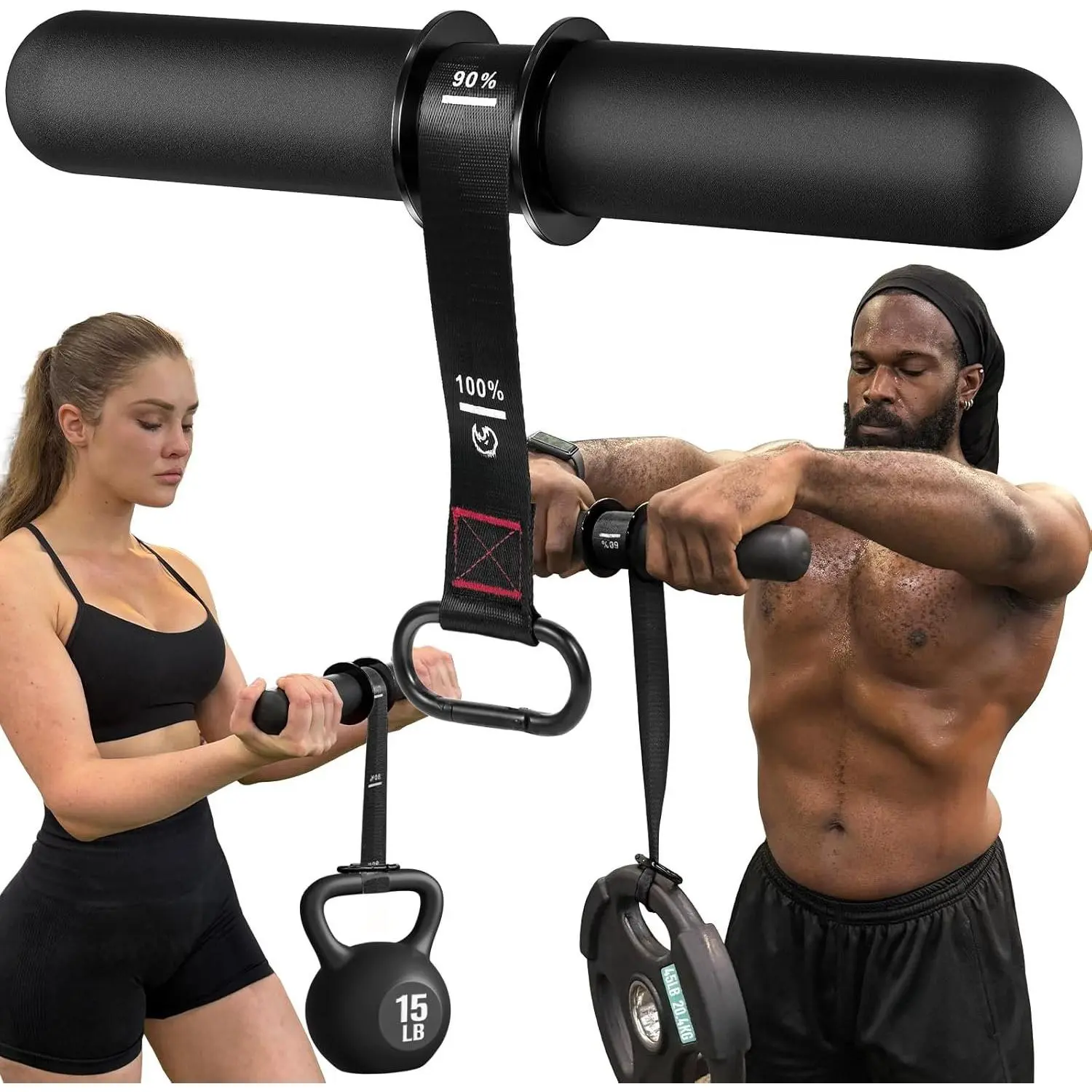Forearm Strengthener & Forearm Exerciser, Wrist Roller with Thicker Handle, Forearm Strength Trainer with Adjustable Strap - Ideal for Grip Strength,  Building, Rehabilitation