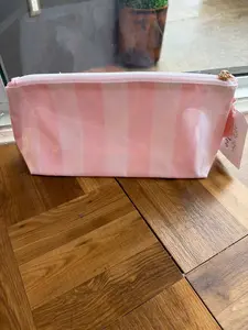 Callie Makeup Bag Pink/White