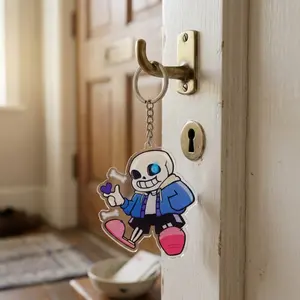 Sans Undertale Keychain, Sans Character Acrylic Accessory, Unique Undertale Game Skeleton Bag Charm