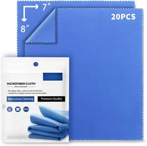 20 Pack Microfiber Glasses Cleaning Cloths - Glasses Wipes Ultra Soft &  Eyeglass Lens Cleaner for Eyeglasses, Cameras, Phones