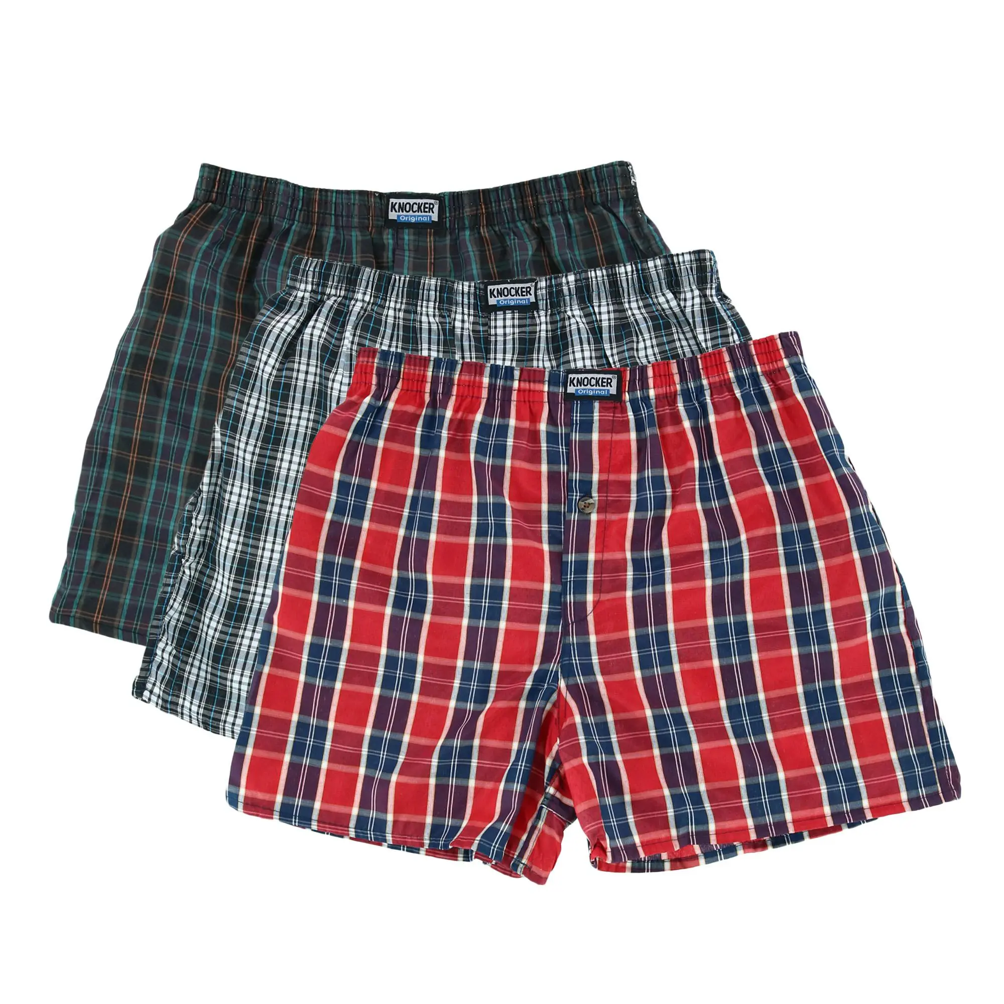 Knocker Men's Plaid Boxer Shorts (Pack of 6), Boxers
