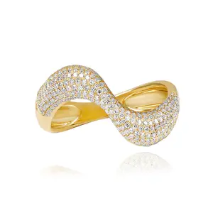 Stackable Dome Pave Wave Ring