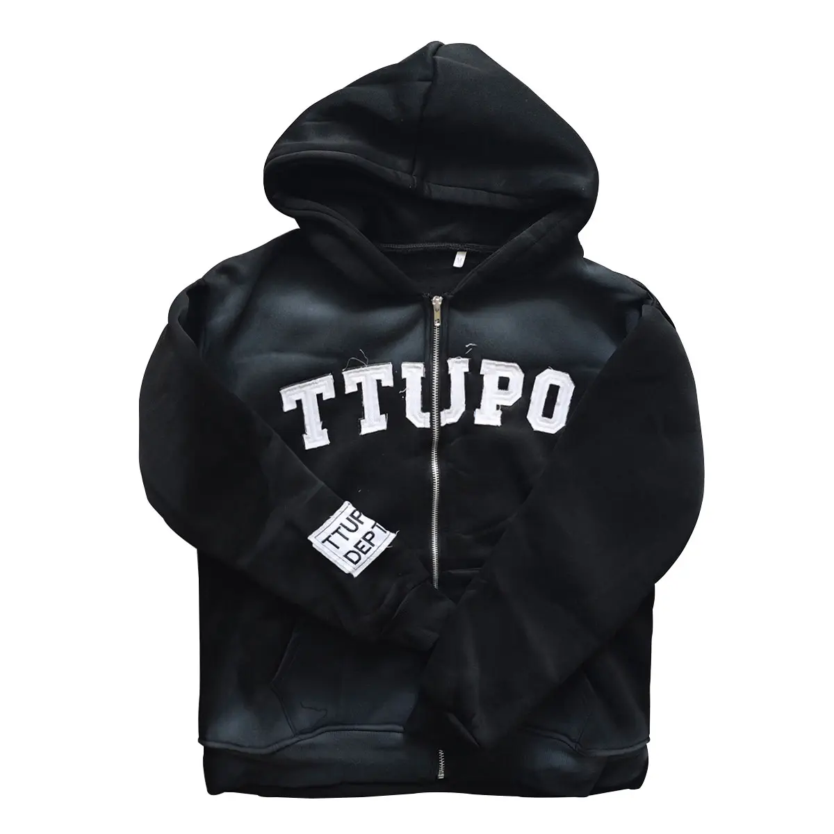 Y2K Zip Up Hoodie – Oversized Unisex Sweatshirt with Vintage Letter Embroidery |   Soft Fleece, Cozy Fall Style Casual Fabric