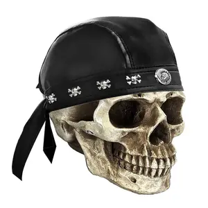 Rocker Hip-Hop Bandana Head Wrap Du Doo Do Rag Hat Skull Leather Rivet Cap Men