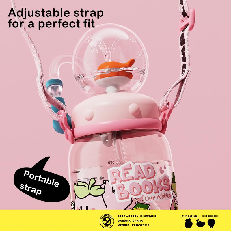 【COMOBEBE】18oz Tritan Sippy Cup – Whale Spray Design, BPA-Free, Spill-Proof, Dishwasher Safe, Fun for everyone Bottle Drinkware