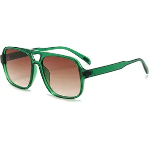 Retro Aviator Sunglasses for Women Men Trendy Classic 70s Square Green Aviator  Glasses  Shades