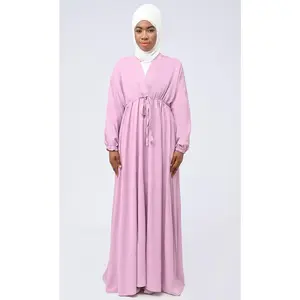 Maghrib Waist Dori Detailing Modest Abaya With White Inner A