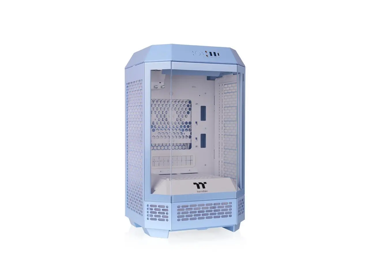 Thermaltake Tower 250 Hydrangea Blue Mini-ITX Mini Tower 2x120mm CT Fans Included, 360mm Radiator Support 360mm GPU Clearance Dual Chamber CA-1Z9-00SFWN-00