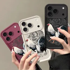 Cool and creative chicken-pattern TPU phone case, suitable for iPhone 17 Pro Max, 17, 16, 15, 14, 13, 12, 11 Pro Max. It is a slip-resistant and shock-proof protective case designed for these devices.