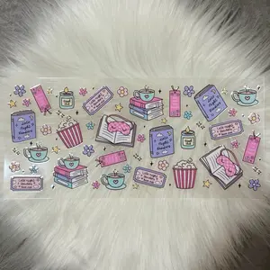 Late Night Readers-UVDTF Wrap 16oz Cup Wrap Decorative Stickers Waterproof  Glass UVDTF transfer