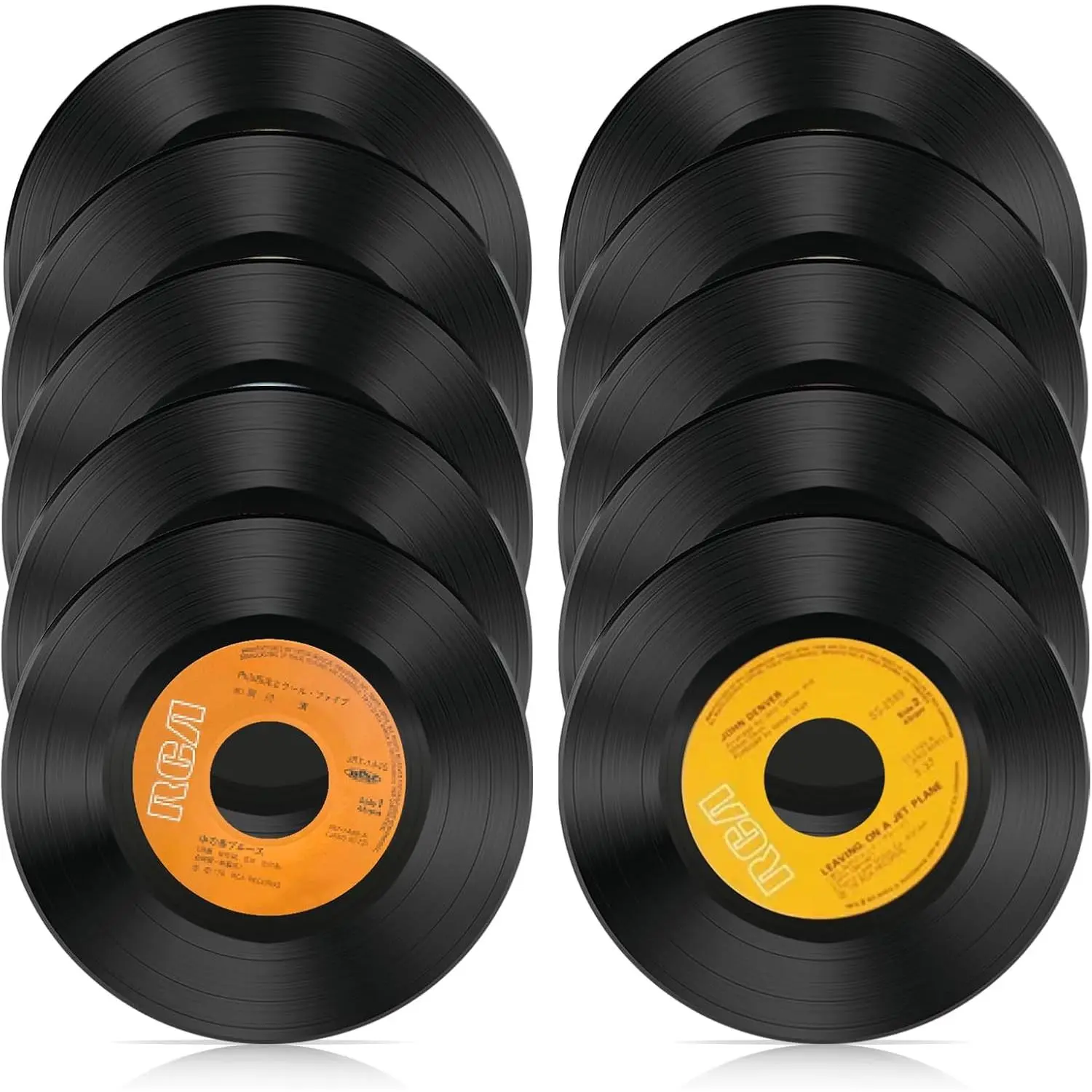 10 count Real Vinyl Records, Lot of 7" Vinyl Records for Crafts & Decoration,  Wall Aesthetic, 70s 80s 90s Rock & Roll  Party Decor
