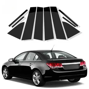 For Chevrolet Cruze 2011-2015, Black Car Pillar Posts Window Trim Cover BC Column Stickers Car Accessories