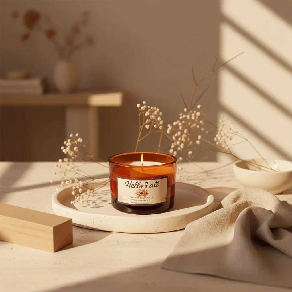 "Harvest Collection – Hello Fall"Fall Candle – Hello Fall Harvest Soy Candle | Autumn Pumpkin Spice Scented Jar Candle, Handmade 4oz