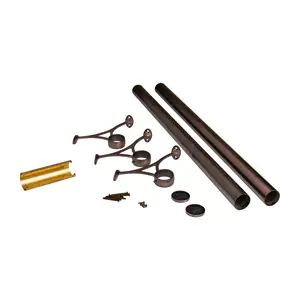 Outwater 6' Bar Foot Rail Kit - Complete Undercounter Mount Hardware and Tubing, Antique Bronze Finish