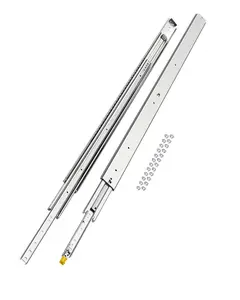 Heavy-Duty Drawer Slides Set, 1 Pair, 60-Inch Full-Extension Locking Drawer Slides with 500-Lb Load Capacity, Side-Mount Ball-Bearing Glides, Industrial-Grade Rails for Durable Drawers