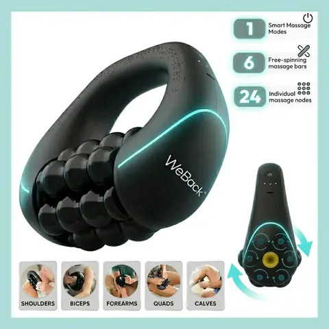 Cordless Rechargeable Mini Handheld Body Roller Massager - Battery-Powered Body Care Device with 3 Speeds for Deep Tissue Leg Muscle Relief, Home/Travel Use