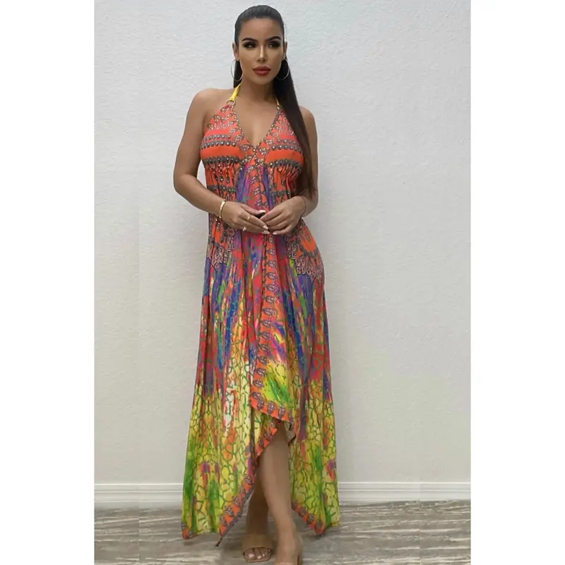 Celina Marble Neon Dream Maxi Dress