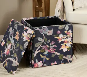 Home Reflections Printed Foldable Square Storage Ottoman