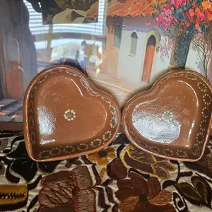 Small Clay Heart Bowls - Set of 2
