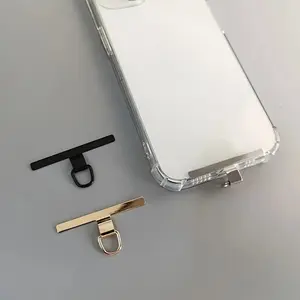 4pcs Stainless Steel Phone Lanyard Tabs, Universal Metal Phone Case Anchor Patch for Smartphones, Fashion Security Tether Connector Gift for Women, Accessories