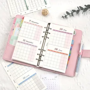 A5A6 Binder with a Tri-Fold 2025 Calendar, Monthly Planner, Binder Cover Page, Punch-In Date Monthly Plan, Travel Journal, Planning Logbook, And Commemorative Notebook.